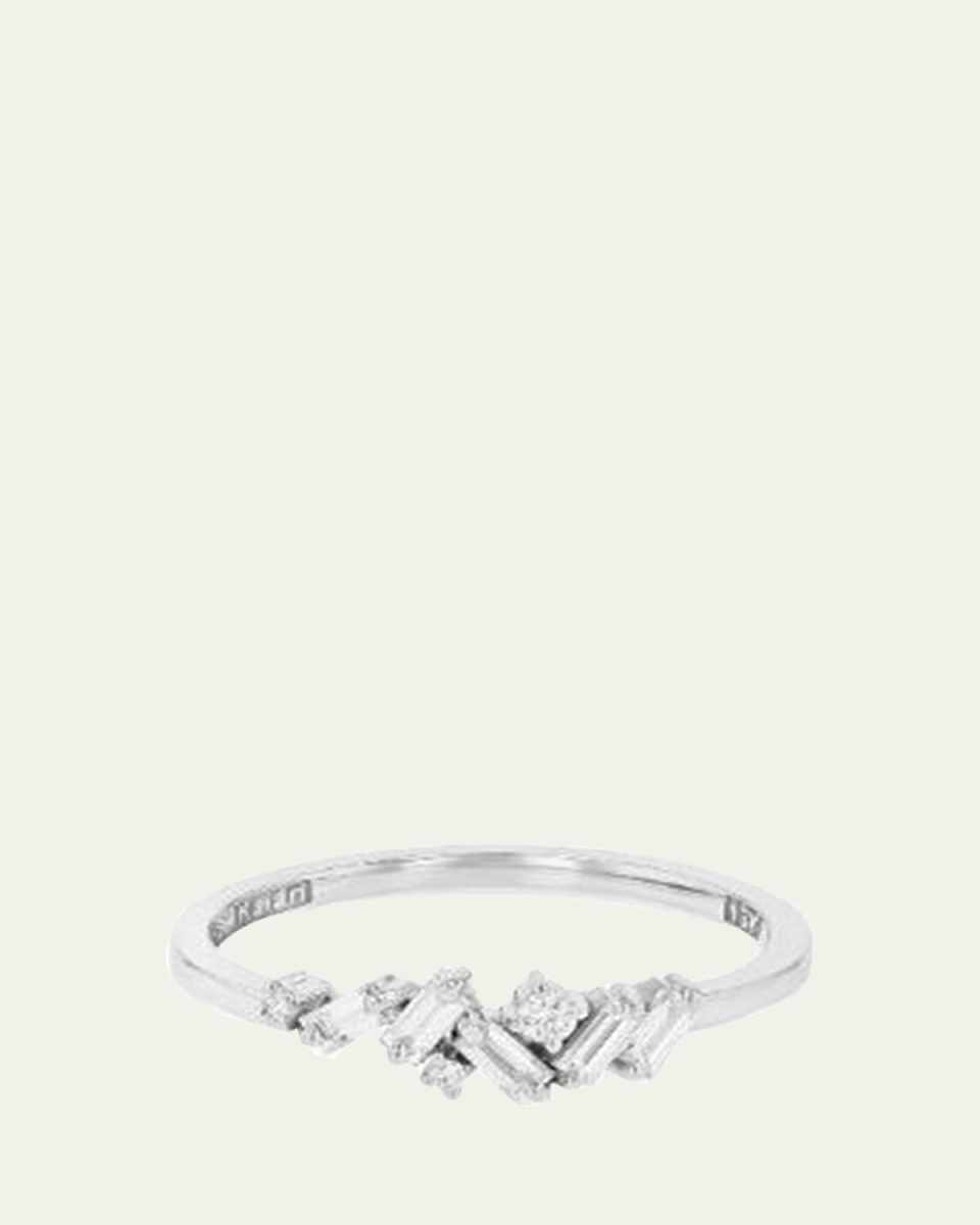 18K White Gold Diamond Cluster Ring